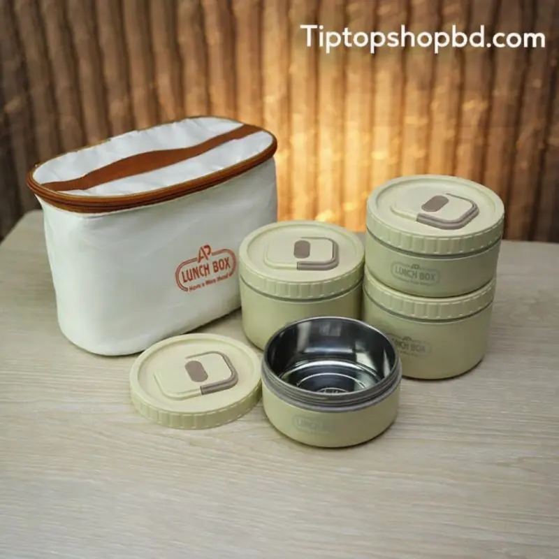 Very Stylish Design 4Pcs Lunch Box With Bag